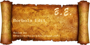 Borbola Edit névjegykártya